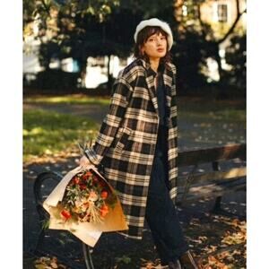 Brixton Cicely Wool Womens Plaid Brown/Tan Medium Coat NWOT Dressed In Lala Look